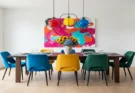 How to Decorate a Modern Dining Room with Bold Color Pops