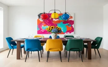How to Decorate a Modern Dining Room with Bold Color Pops