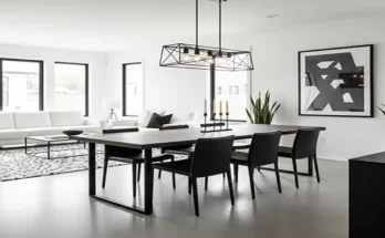 Modern Black and White Dining Room Ideas for Open Concept Living