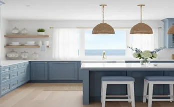 Ocean Breeze Interiors: Coastal Themed Kitchen Decorating Ideas with Blue and White Accents