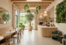Modern Minimalist Cafe Design Ideas with Warm Biophilic Elements